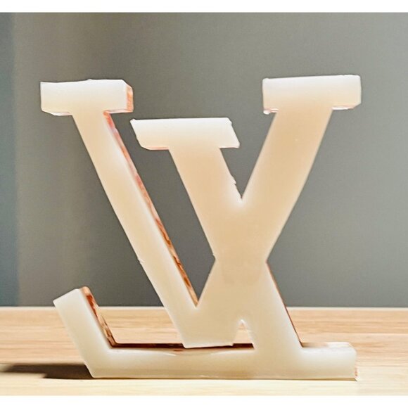 Resin Letter "LV" Decor With Foil Accents Handmade Unique Glossy Finish Home Or - Picture 5 of 6